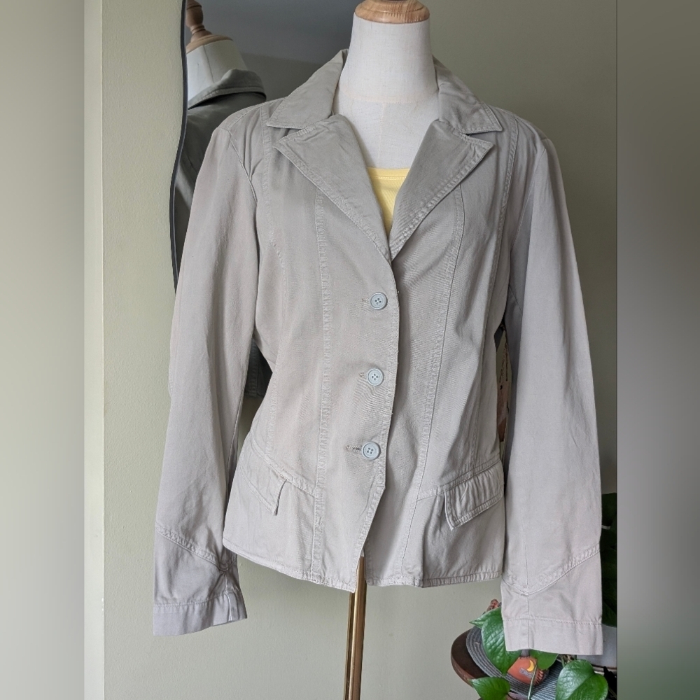 NWT Caribbean Joe Women's Size XL Cotton Button Down Long Sleeve Spring Jacket - Picture 3 of 16
